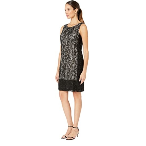 Nine West Sequin Lace Two-Tone Panel Hem - Picture 1 of 12
